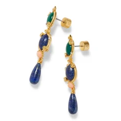 Japanese Imari Linear Drop Earrings