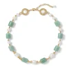 Karavas Gems Large-Bead Aventurine and Pearl Necklace