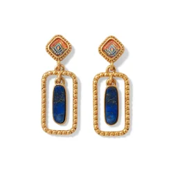 Kashan Carpet Rectangular Drop Earrings