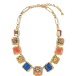 Kashan Carpet Statement Collar Necklace