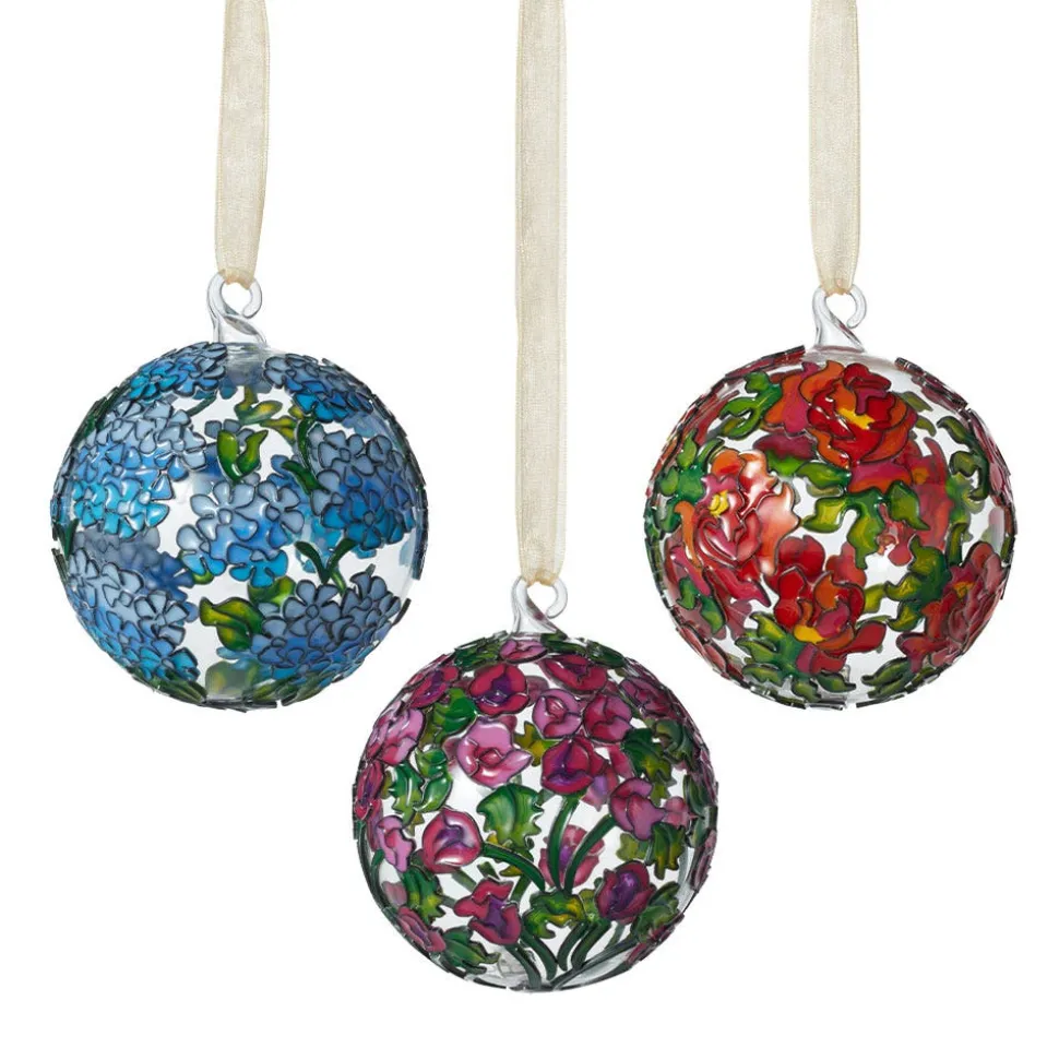 Louis C. Tiffany Garden Landscape Cloisonné Ornament Set