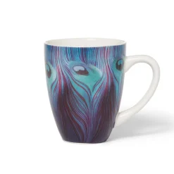 Louis C. Tiffany Peacock Feather Covered Mug with Tea Infuser