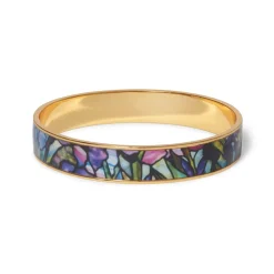 Magnolias and Irises Enamel Bangle
