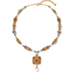 Medieval Byzantine Statement Necklace and Drop Earrings Set