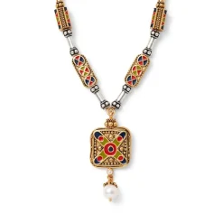 Medieval Byzantine Statement Necklace and Drop Earrings Set