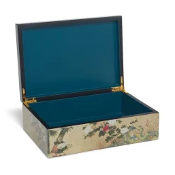 Momoyama Cranes and Flowers Lacquer Box