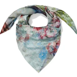 Monet Blooms Double-Sided Square Silk Scarf