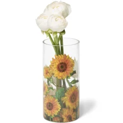 Monet Sunflowers Glass Vase