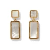 Mother-of-Pearl Tile Double-Drop Earrings