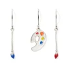 Paintbrush and Palette Drop Earrings