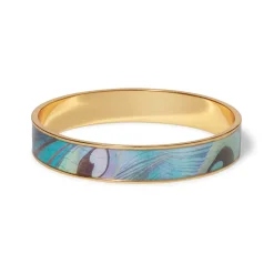 Peacock Feather Enamel Bangle