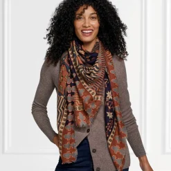 Persian Garden Oversize Square Wool Scarf