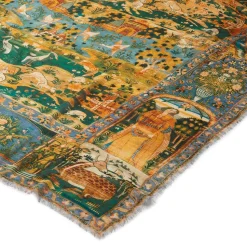 Persian Pictorial Textile Oversize Oblong Scarf