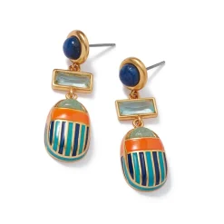 Royal Scarab Drop Earrings