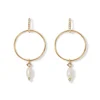 Royal Tudor Forward-Facing Hoop Earrings with Pearl Drops