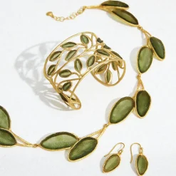 Sage Leaf Drop Earrings