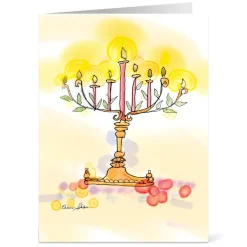 Sklar: Golden Lights Hanukkah Cards