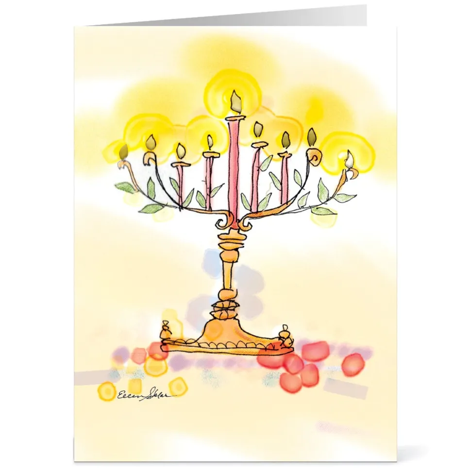 Sklar: Golden Lights Hanukkah Cards