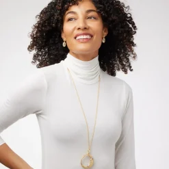 Spanish Day and Night Magnifier Pendant Necklace and Moon Drop Earrings Set