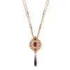 Turkish Amethyst Long Pendant Necklace