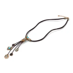Turkmen Leather Statement Necklace