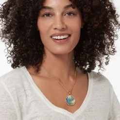 Van Gogh Irises Enamel Pendant Necklace