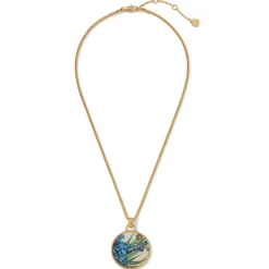 Van Gogh Irises Enamel Pendant Necklace