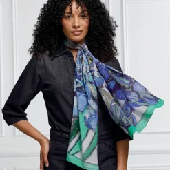 Van Gogh Irises Oblong Silk Scarf