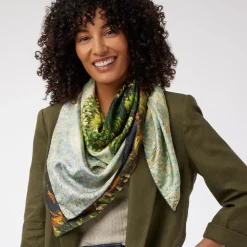 Van Gogh Stylized Nature Double-Sided Square Silk Scarf