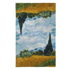Van Gogh Wheat Field with Cypresses Tea Towel