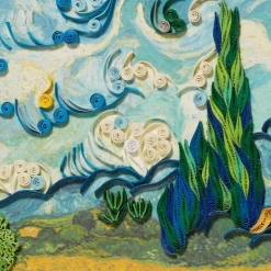 Van Gogh Wheat Field with Cypresses Quilled Card