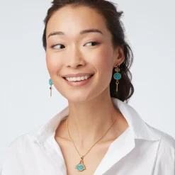 Wedjat Eye Scarab Drop Earrings